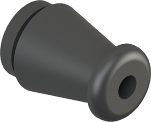 Bend protection grommet, cable Ø 3 mm, L 17.5 mm, PVC, black