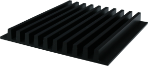 Extruded heatsink, 100 x 89 x 10 mm, 4.4 to 2.6 K/W, black anodized