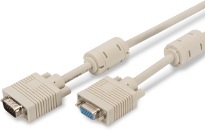 Monitor connection line, 5 m, HD-D-SUB plug, 15 pole to HD-D-SUB socket, 15 pole, AK-310203-050-E