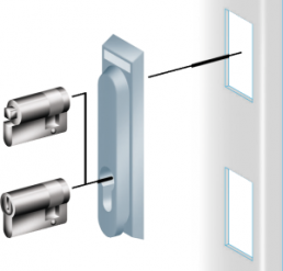 Housing for retractable handle of 3-point lockPLM or PLD for manual use. Application