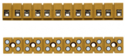 Terminal block, 4 pole, 2.5 mm², clamping points: 8, yellow, screw connection, 24 A