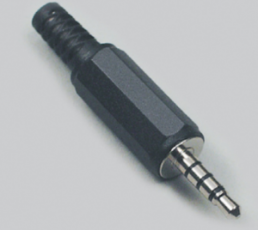 3.5 mm jack plug, 4 pole (stereo), solder connection, plastic, 1107017