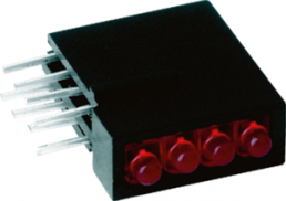 LED signal light, red, 5 mcd, pitch 2.54 mm, LED number: 4