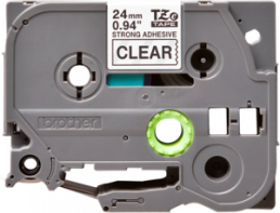 Labelling tape cartridge, 24 mm, tape transparent, font black, 8 m, TZE-S151