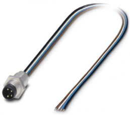 Sensor actuator cable, M8-flange plug, straight to open end, 4 pole, 0.5 m, 4 A, 1500347