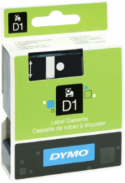 Labelling tape cartridge, 12 mm, tape black, font white, 7 m, S0720530
