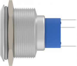 Switch, 1 pole, silver, illuminated  (blue), 3 A/250 VAC, mounting Ø 23.7 mm, IP67, 2317658-5