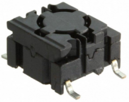 Short-stroke pushbutton, 1 Form A (N/O), 50 mA/24 VDC, unlit , actuator (black), 3.5 N, SMD