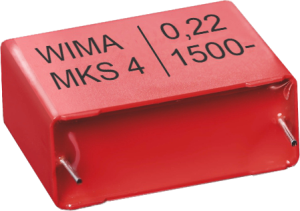 MKS film capacitor, 1 µF, ±10 %, 63 V (DC), PET, 10 mm, MKS4C041003C00KSSD