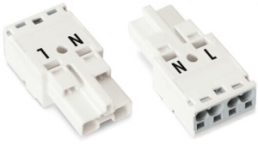 Plug, 2 pole, snap-in, spring-clamp connection, 0.5-4.0 mm², white, 770-232