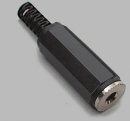 3.5 mm jack socket, 2 pole (mono), solder connection, plastic, 072207