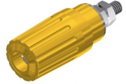 Pole terminal, 4 mm, yellow, 30 VAC/60 VDC, 35 A, screw connection, nickel-plated, PKI 100 GE