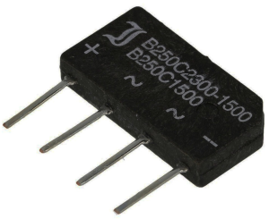 Diotec bridge rectifier, 250 V, 2.3 A, SIL, B250C1500A