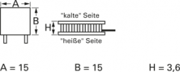 Single-stage Peltier element, TB-31-1.0-1.3, Peltier elements, 15 mm