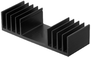 Extruded heatsink, 50 x 97 x 25 mm, 2.8 to 1.3 K/W, black anodized