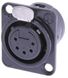 XLR panel socket, 5 pole, silver-plated, 1.0 mm², AWG 18, metal, NC5FD-L-BAG-1