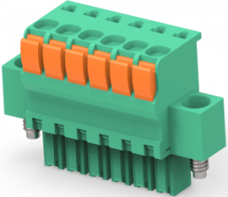 PCB terminal, 6 pole, pitch 3.5 mm, AWG 30-14, 9 A, push-in spring connection, green, 1986723-6