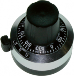 Analogue adjustment knob, 6.35 mm, 10, Plastic