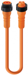 Sensor actuator cable, 7/8"-cable plug, straight to 7/8"-cable socket, straight, 5 pole, 15 m, PVC, orange, 9 A, 200