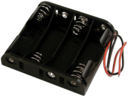 Battery holder for mignon cell, 4 cells, chassis mounting