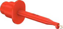 Miniature clamp test probe, red, max. 2 mm, L 55.5 mm, socket 2 mm, 24.0139-22