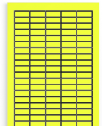 Acrylic Label, (L x W) 28 x 11 mm, yellow, Sheet with 25 pcs