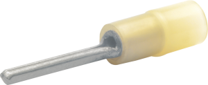 Insulated pin cable lug, 0.1-0.4 mm², AWG 28 to 21, 1.4 mm, yellow
