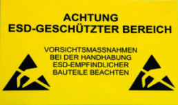 Warning sign, ESD logo with warning notice, (L x W) 300 x 500 mm, vinyl, C-191 763