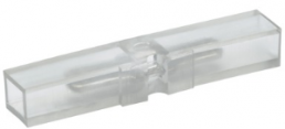 Flat plug distributor, 1 x 2 contacts, 6.3 x 0.8 mm, L 28 mm, insulated, straight, transparent, 8001