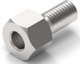 Hexagonal spacer bolt, External/Internal Thread, M4/M4, 16 mm, brass