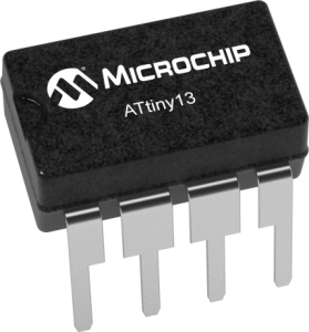AVR microcontroller, 8 bit, 10 MHz, DIP-8, ATTINY13V-10PU