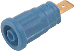 4 mm socket, flat plug connection, mounting Ø 12.2 mm, CAT III, blue, SEP 2620 F6,3 BL