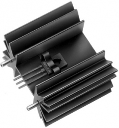 Extruded heatsink, 38.1 x 42 x 25 mm, 6.5 K/W, black anodized