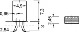 Metal film resistor, 100 Ω, 0.5 W, ±2 %