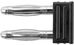 Ø 2 mm connecting plug, nickel-plated, black