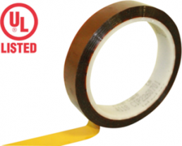 High-temperature resistant electrical adhesive tape, 19 x 0.069 mm, polyimide, amber/transparent, 33 m, 4118-00-33-19