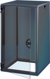 12 U cabinet with glazed door and back wall, (H x W x D) 589 x 553 x 600 mm, IP20, steel, black gray, 15230-019