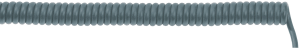 PUR spiral data cable, 0.2/0.8 m, 2-wire, 0.14 mm², gray, 73220301