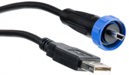 USB 2.0 Adapter cable, mini USB plug type B to USB plug type A, 3 m, black