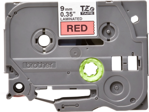 Labelling tape cartridge, 9 mm, tape red, font black, 8 m, TZE-421