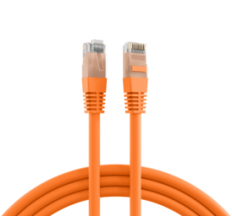 Patch cable, RJ45 plug, straight to RJ45 plug, straight, Cat 6A, U/UTP, PVC, 20 m, orange