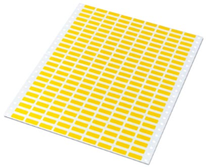 Textile/Polymer Label, (L x W) 15 x 9 mm, yellow, Sheet with 1000 pcs