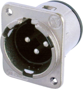 XLR panel plug, 3 pole, silver-plated, metal, NC3MDM3-V