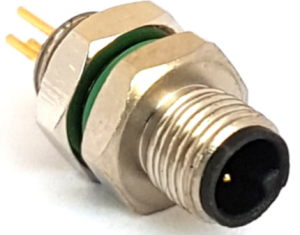 Sensor actuator cable, M5-flange plug, straight to open end, 3 pole, 0.1 m, brass, black, 1 A, PXMBNI05FPM03AFL001