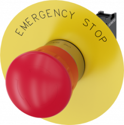 Emergency stop, rotary release, mounting Ø  22.3 mm, unlit, 500 V, 1 Form B (N/C), 3SU1150-1HB20-1CG0