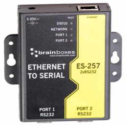 Ethernet to serial adapter, 100 Mbit/s, RS232, (W x H x D) 106 x 105 x 28 mm, ES-257