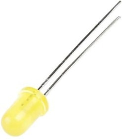 LED, THT, Ø 5 mm, yellow, 590 nm, 5 to 20 mcd, 60°, L-53YD