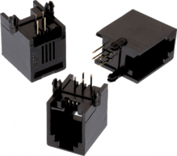 Socket, RJ9/RJ10/RJ22, 4 pole, 4P4C, Cat 5, solder connection, through hole, 615004143821