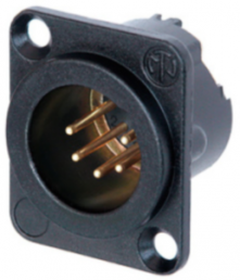 XLR panel plug, 5 pole, gold-plated, 1.0 mm², AWG 18, metal, NC5MD-LX-B