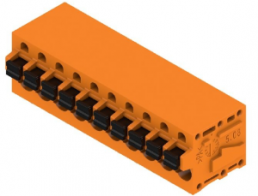 PCB terminal, 10 pole, pitch 5.08 mm, AWG 24-12, 20 A, spring-clamp connection, orange, 1330800000